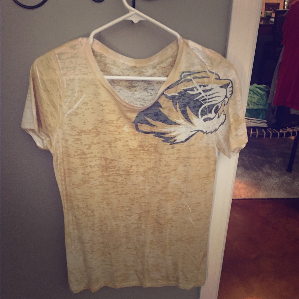 Mizzou Blue 84 Womens Burn Out Tee